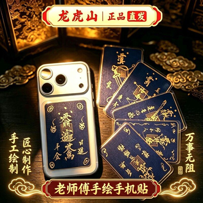 【龙虎山直发】道系师傅手绘茅山福卡国风书法手机贴手工制作卡片