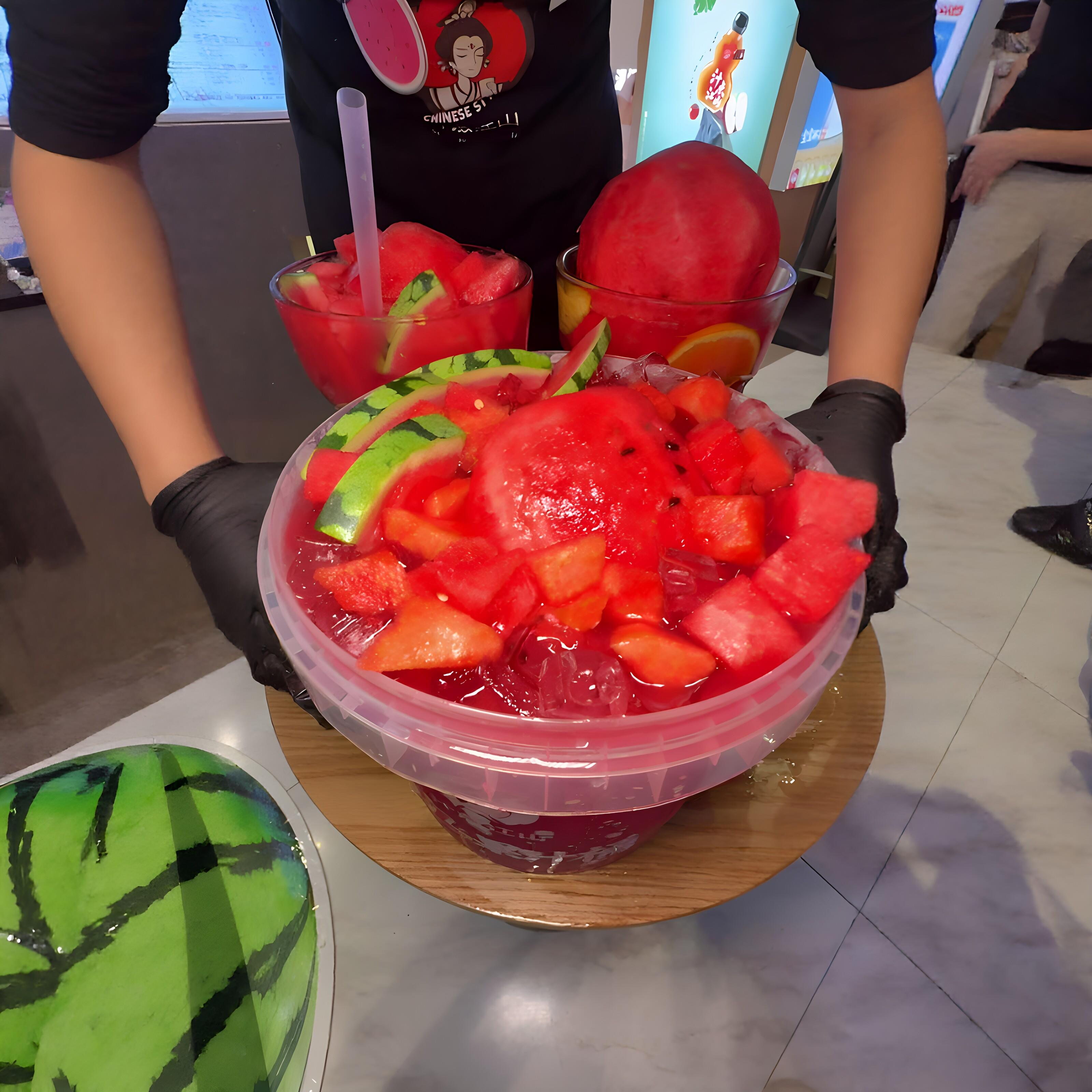 大桶水果茶桶食品级5L超大西瓜汁奶茶店手提奶茶桶透明塑料桶水桶