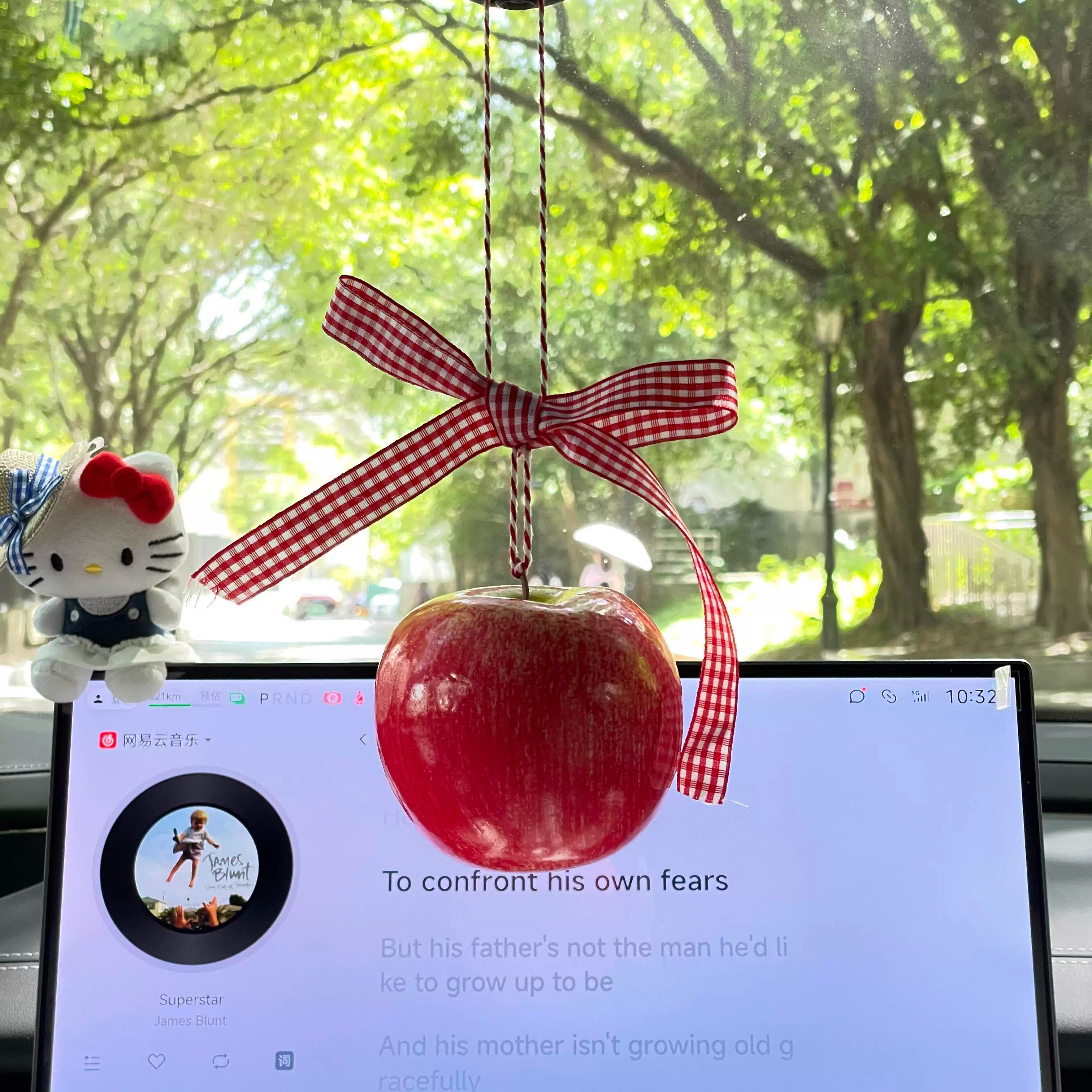 仿真苹果车载装饰品包包挂件平安