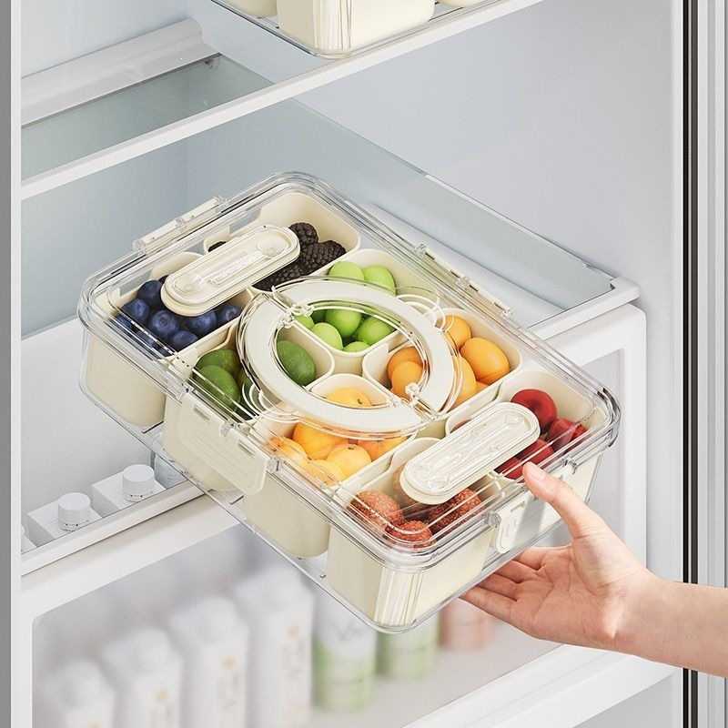 水果保鲜盒户外露营春游手提水果盒野餐沙拉盒分格食物收纳盒