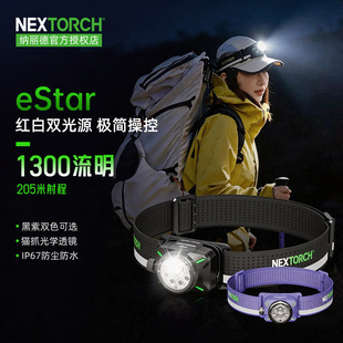 纳丽德2026新款eStar头戴式强光充电户外登山夜跑越野跑徒步头灯