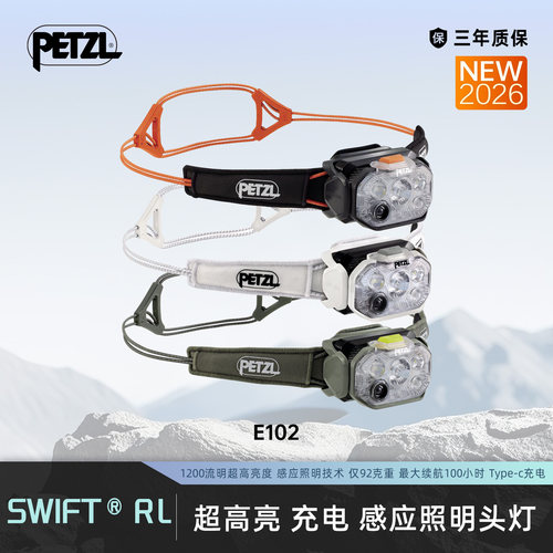 攀索PETZL SWIFT® RL 头灯超亮感应照明可充电登山滑雪户外运动
