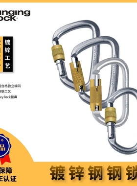 Singing Rock索乐克三角O型半圆正方D型钢锁梅陇锁镀锌户外攀岩锁