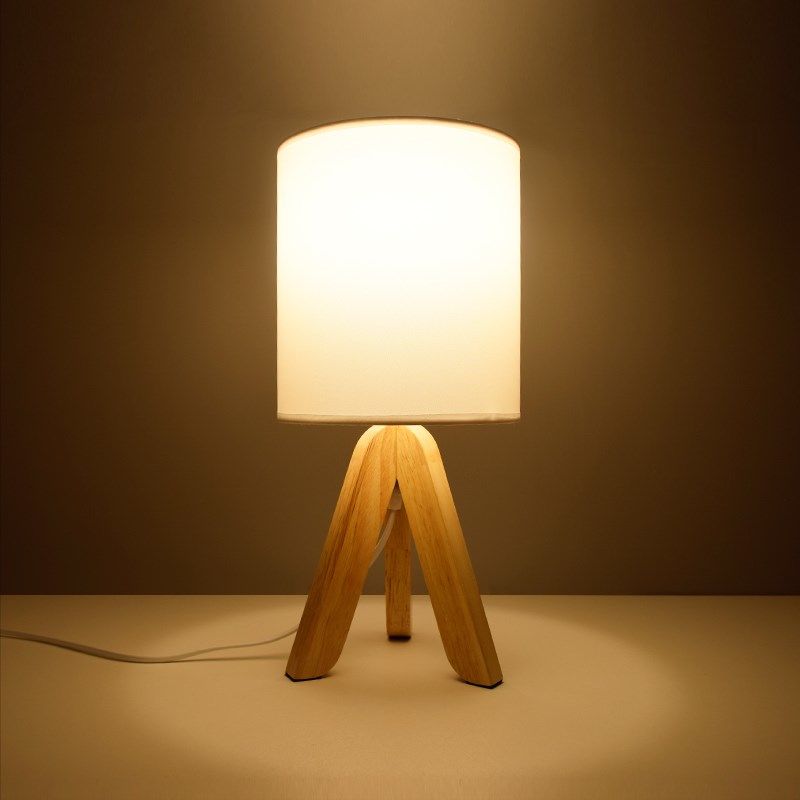 简约现代日式木质台灯卧室竹木