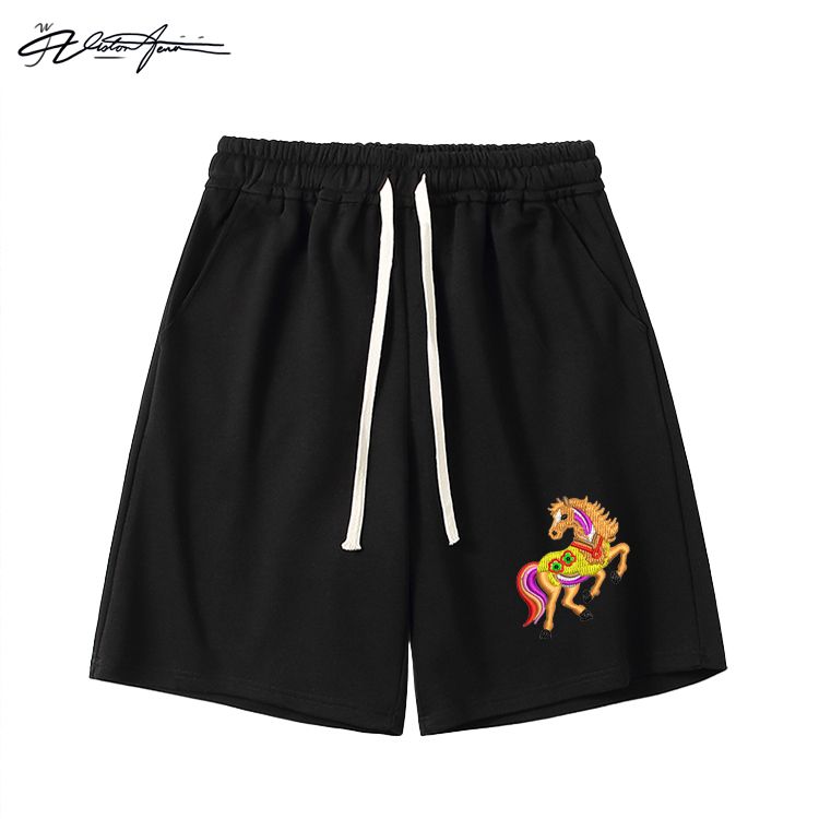 【刺绣】彩虹马短裤运动休闲五分裤宽松男士篮球沙滩裤新款