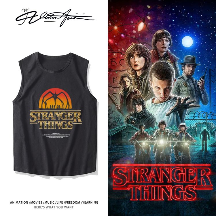 怪奇物语美剧Stranger Things同款周边纯棉无袖背心坎肩粉丝应援
