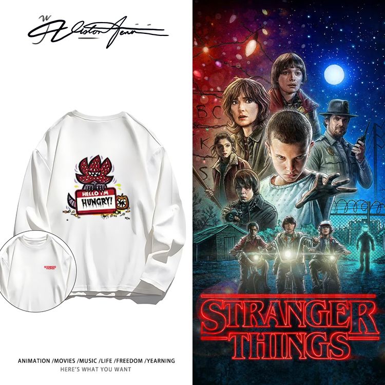 怪奇物语美剧Stranger Things魔王周边纯棉长袖T恤打底衫粉丝应援