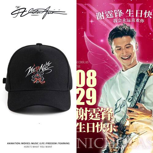 Evolution进化谢霆锋生日粉丝自制应援服户外防晒遮阳鸭舌帽防紫
