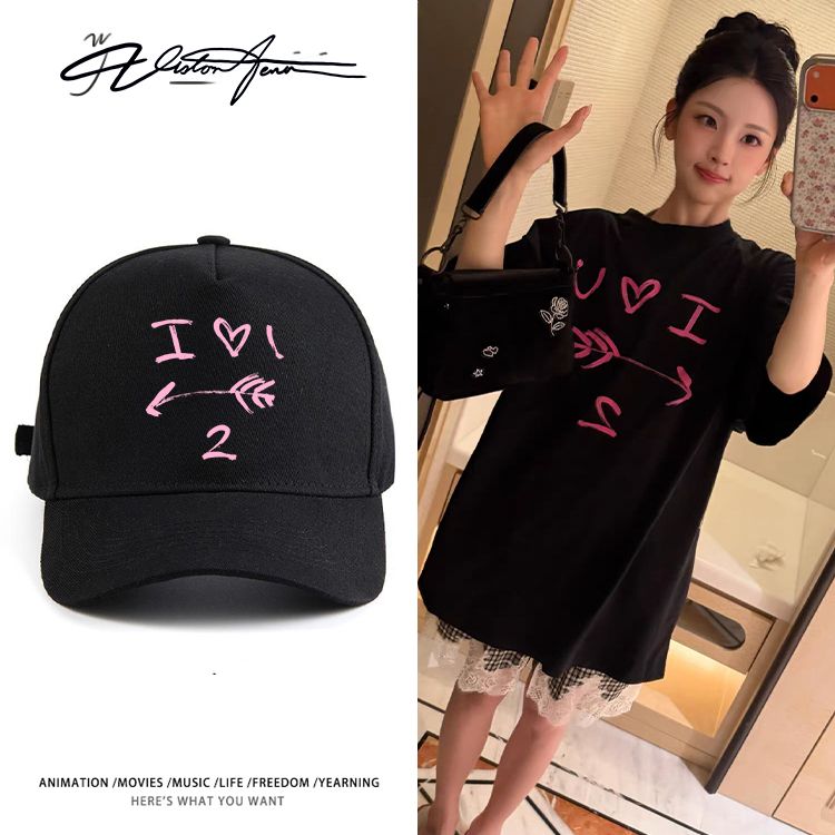 杨超越私服同款个性箭头印花户外防晒遮阳鸭舌帽防紫外线帽子男女