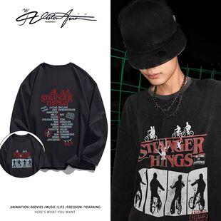 T恤打底衫 周边印花纯棉长袖 上衣 Things同款 怪奇物语美剧Stranger