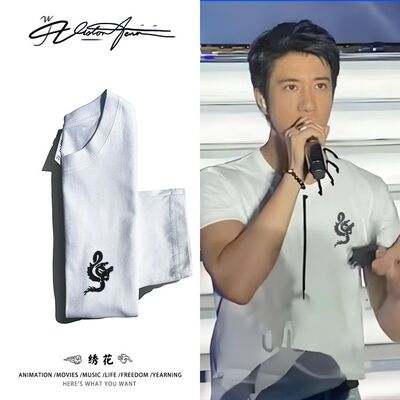 【刺绣】王力宏演唱会应援同款龙音符纯棉长袖T恤夏季潮流百搭