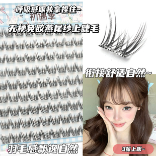 初遇季 假睫毛清透燕尾纱无梗免胶软毛0甲醛新升级工艺隐形舒适