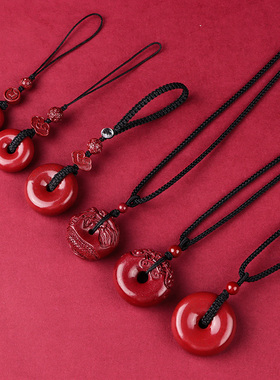 原矿新款原创设计女项链包挂男平安扣挂钥匙扣件护身符原石紫金砂