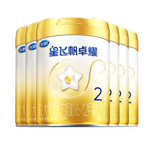 新客】飞鹤星飞帆卓耀2段新生婴幼儿宝宝奶粉二段750g*6罐