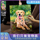 萌宠工坊宠物数字油画定制小猫咪狗DIY手工绘填上色装 饰画纪念品