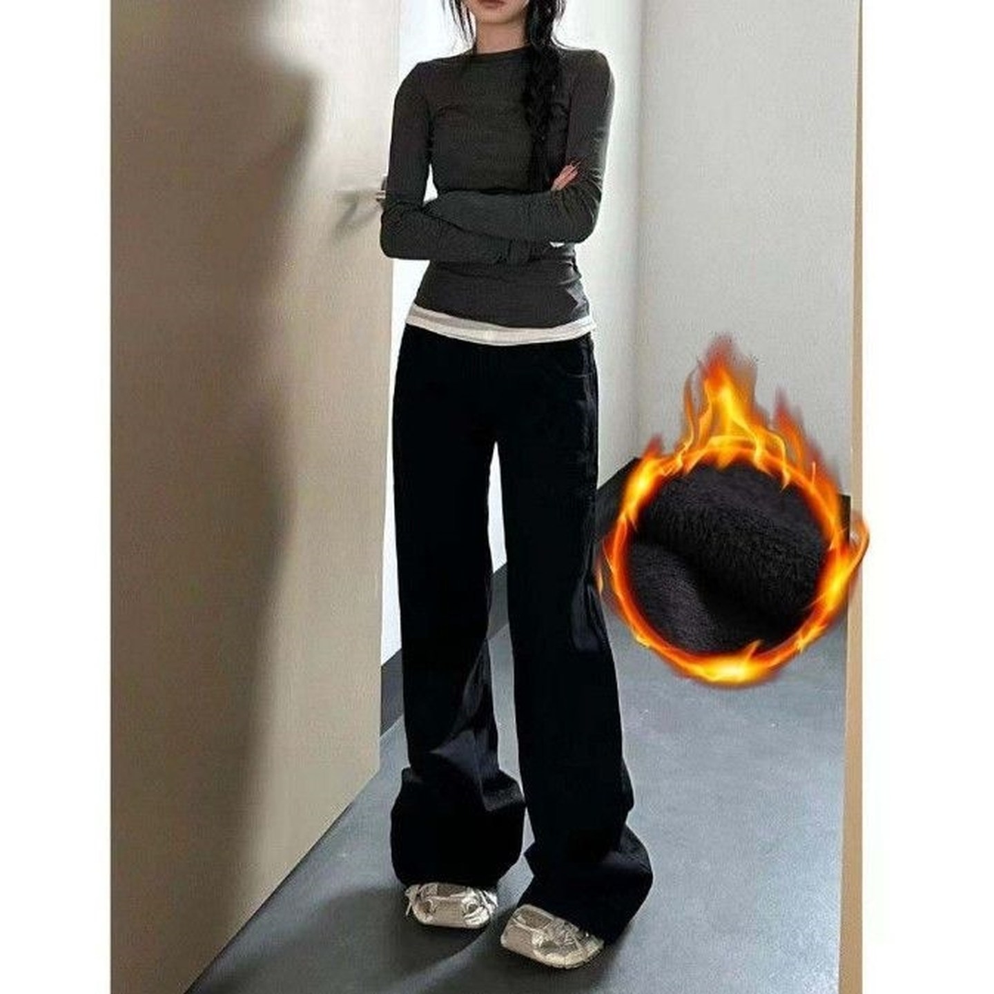 美式复古女童装微喇叭牛仔裤黑色显瘦冬季新款百搭微宽拖地裤春秋,童装/婴儿装/亲子装,裤子,淘宝优惠券,粉丝福利购,淘宝优惠卷