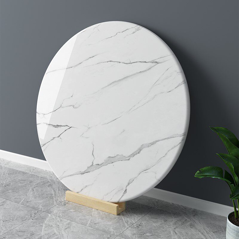 圆形岩板餐桌转盘家用吃饭桌子旋转大转盘酒店圆桌大理石亮光转盘