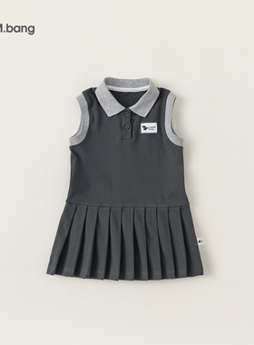 宥宝童装女童学院风背心裙夏季儿童连衣裙polo裙潮xq24043