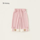 拼接可爱儿童休闲裤 宥宝童装 新品 粉色小童直筒裤 女童长裤 2026春季