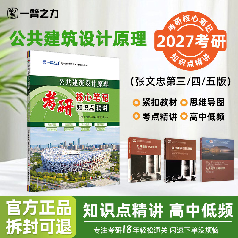 【2027考研】一臂之力公共建筑设计原理张文忠考研核心笔记知识点精讲建筑考研资料高分笔记中外公共建筑思维导图真题考点速记