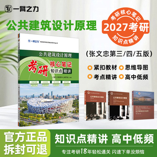 【2027考研】一臂之力公共建筑设计原理张文忠考研核心笔记知识点精讲建筑考研资料高分笔记中外公共建筑思维导图真题考点速记