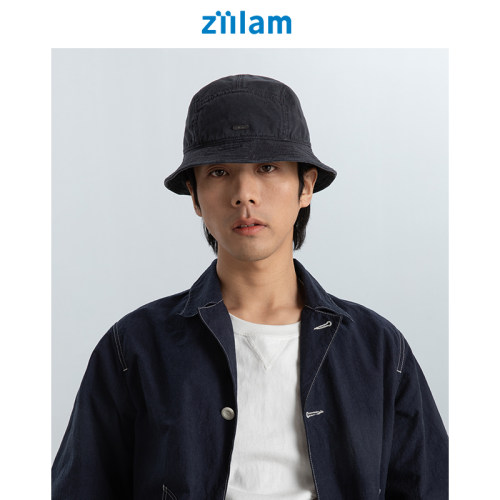 ziilam枝蓝帆布纯棉渔夫帽