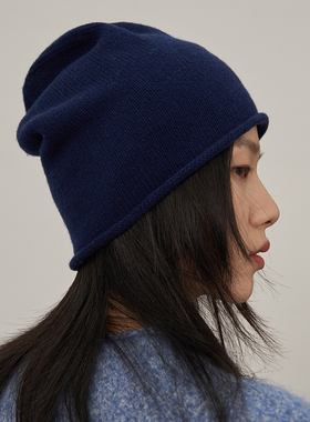 ziilam枝蓝 羊毛冷帽女秋冬冷帽保暖纯色冬季复古100%美利奴羊毛