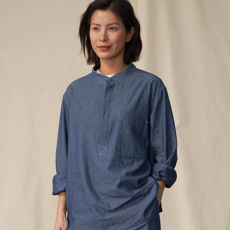 ziilam新中式立领长袖设计感衬衫