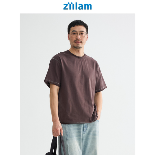门店同售丨男士撞色毛边t恤全棉