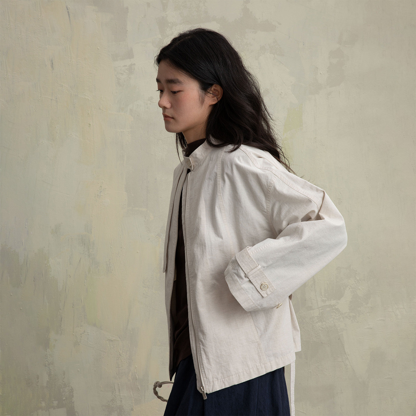 ziilam枝蓝 短款风衣外套女夹克白色高级感显瘦工装原创设计春秋