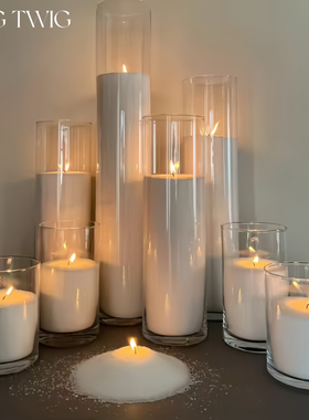 沙蜡蜡烛玻璃杯防风烛台浪漫烛光晚餐民宿酒店宴会婚礼装饰蜡烛