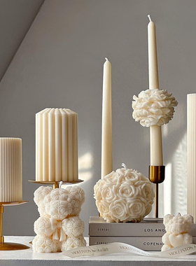 手工香薰蜡烛家用无烟小众高级创意礼物香氛造型烛台装饰摆件