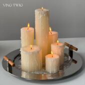 北欧风室内浪漫烛光氛围感蜡烛托盘艺术风小众家居桌柜装 饰摆件
