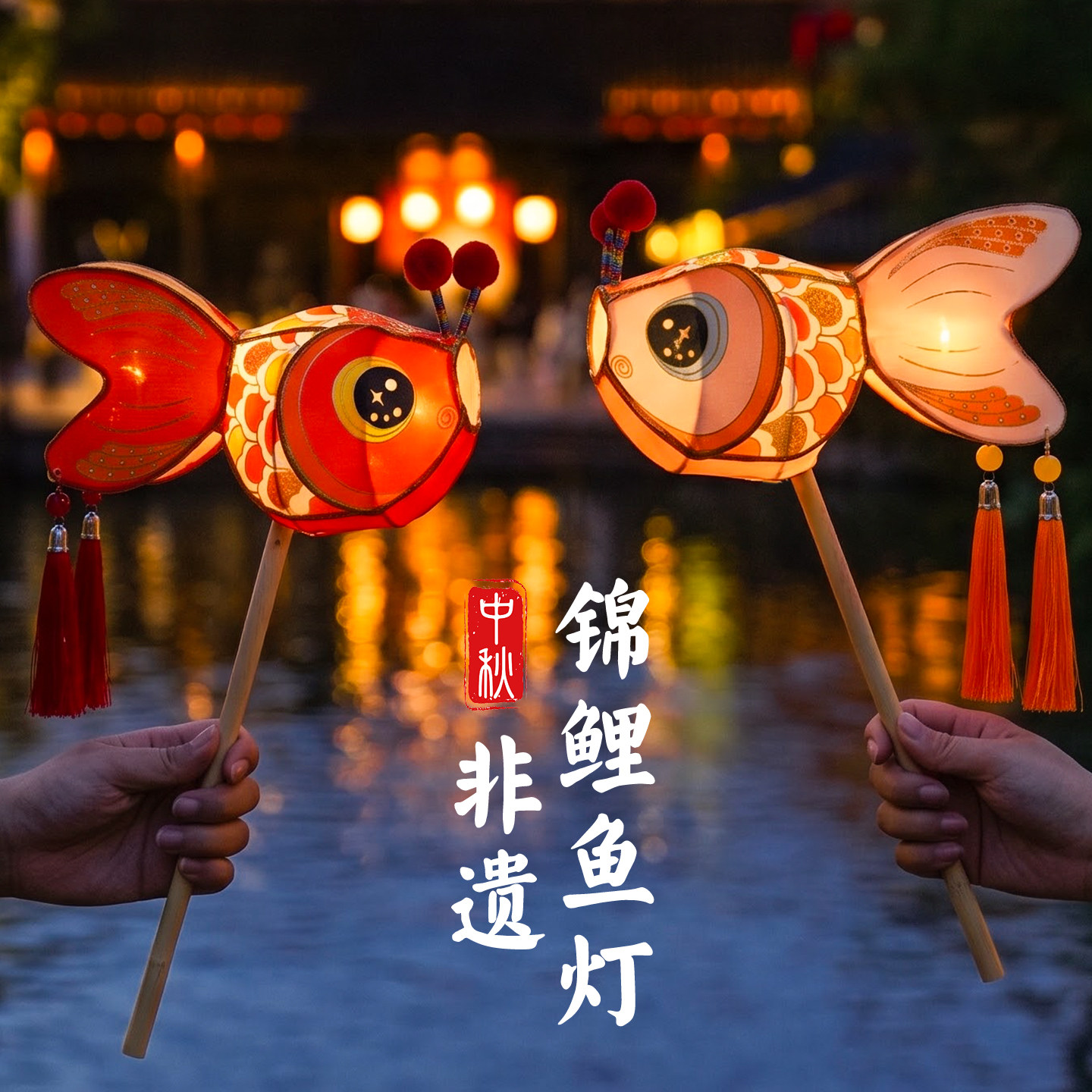中秋非遗手作国风锦鲤小鱼灯图片