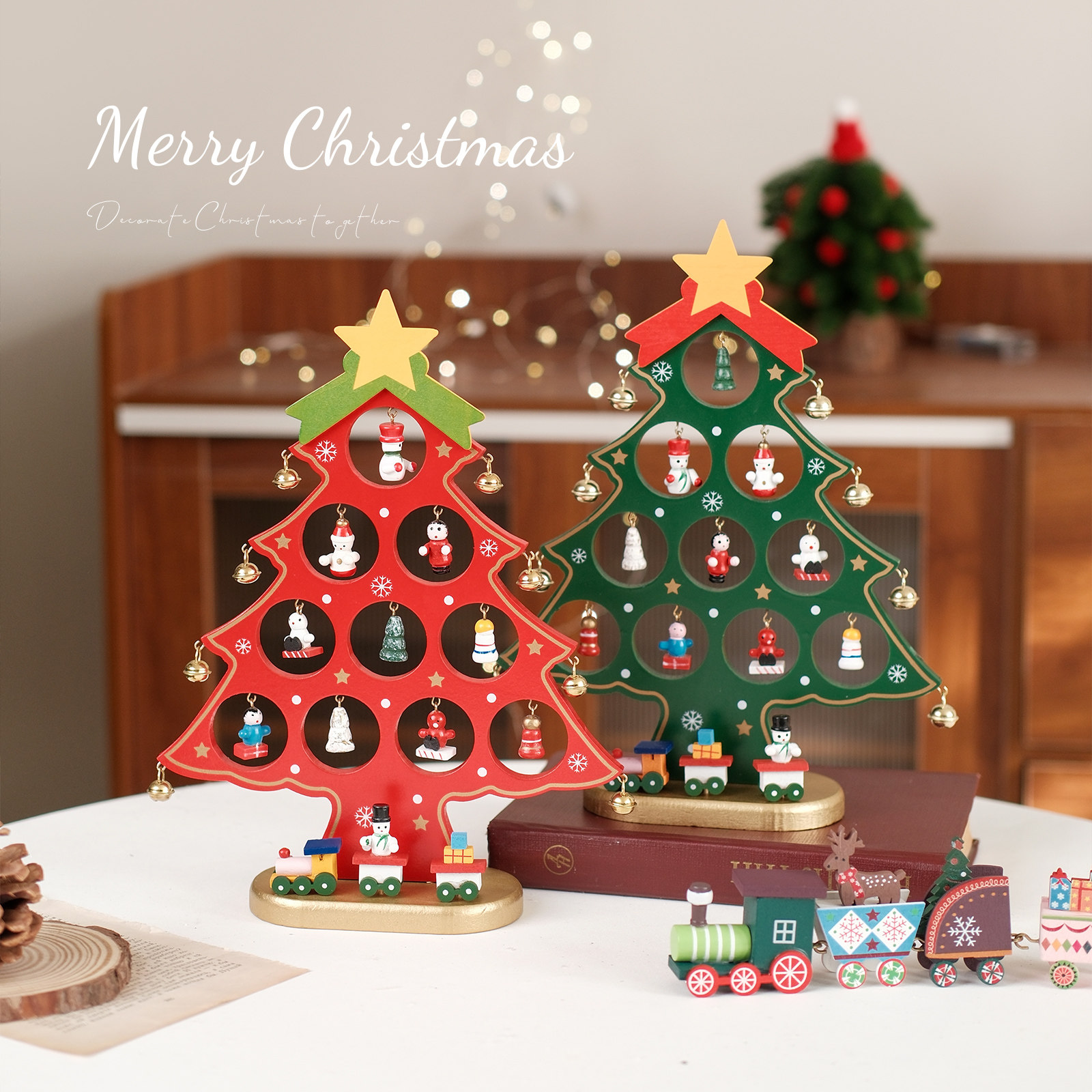 迷你圣诞树小型桌面摆件装饰品diy挂饰品圣诞节礼物送儿童小礼品