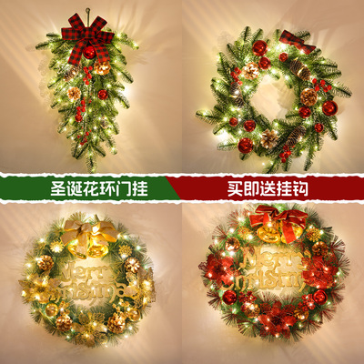 圣诞节装饰品花环新款挂件圣诞树花圈家用酒店场景布置门挂饰吊饰
