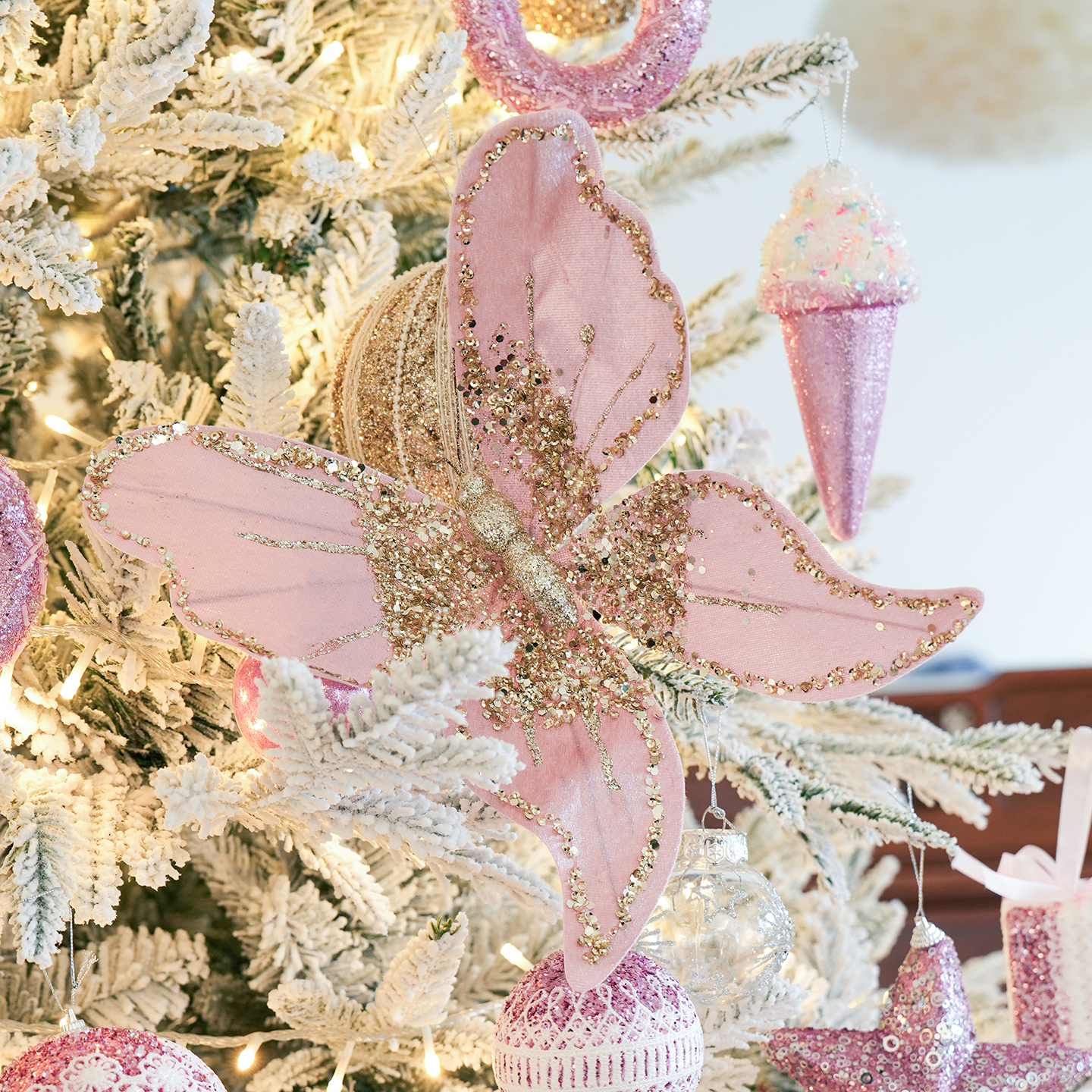 【圣诞蝴蝶】圣诞树插枝挂件