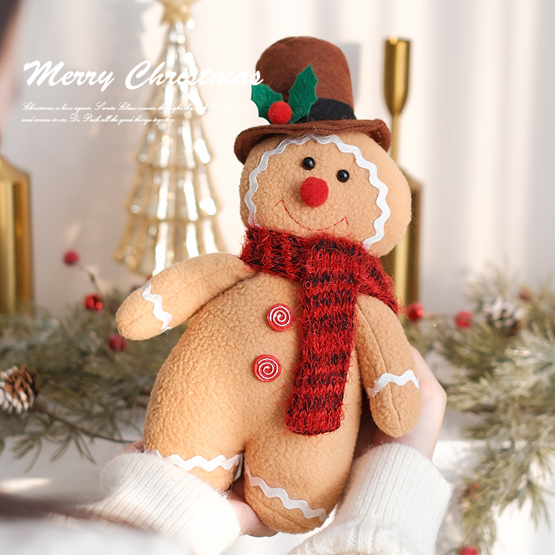 ins可爱姜饼人玩偶娃娃圣诞节女生礼物拍照道具圣诞老人毛绒公仔