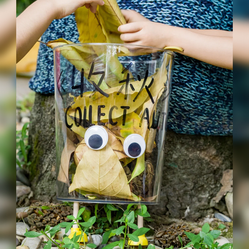 秋季自然课程趣味活动幼儿园拾秋落叶透明收纳桶秋天环创主题摆件