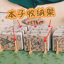 幼儿园美工区收纳实木书立本子收纳架指偶展示架置物架区域材料