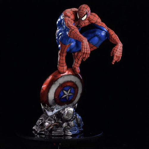 漫威复仇者联盟EXO蹲姿蜘蛛侠手办树脂模玩50cm摆件雕像模型礼物