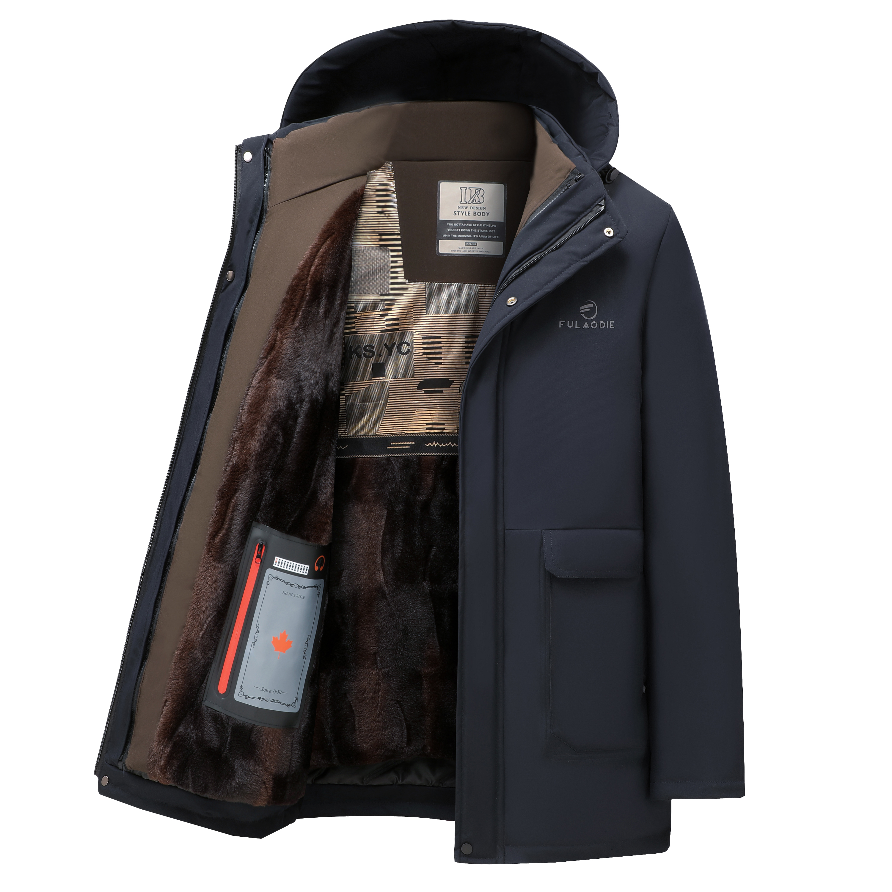 奥骏帝加绒加厚冬季拆卸内胆棉衣