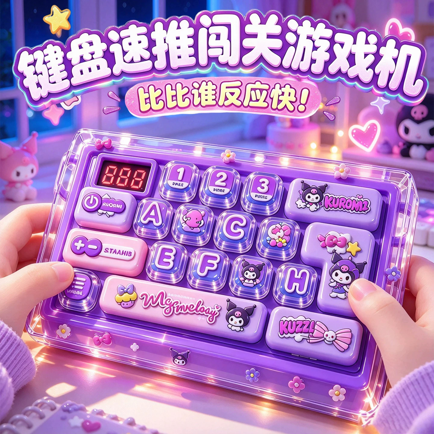 儿童闯关益智玩具键盘按按乐速推游戏机解压手指按按乐打地鼠