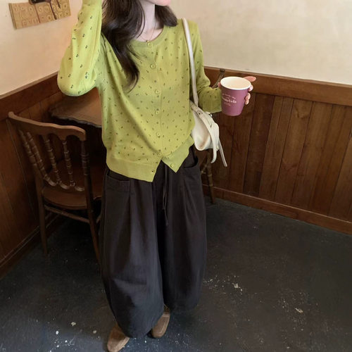 SUSAN 韩系抽绳松紧腰大侧袋宽松遮胯慵懒休闲裤“自在随性不挑人