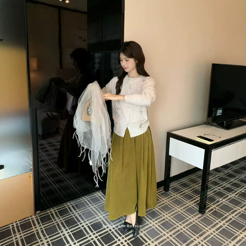 SUSAN“松弛感秋日衣橱”韩系氛围感褶皱垂感百搭斜挎5色半身裙