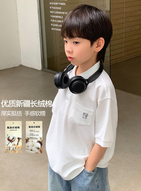 现货中大童【浅夏】新疆棉男中童夏季舒适柔软口袋薄款T恤