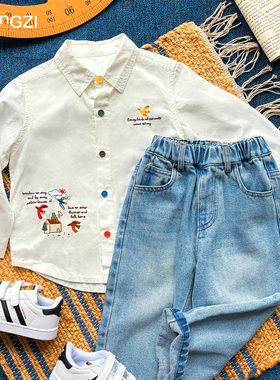 【山间来信】天丝棉儿童春季刺绣polo衬衫长袖柔软帅气CZ6C25