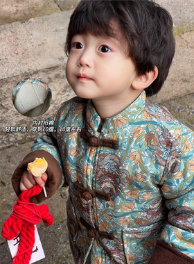 现货【祥龙献瑞】新中式国风拜年服夹棉儿童唐装保暖外套CK351