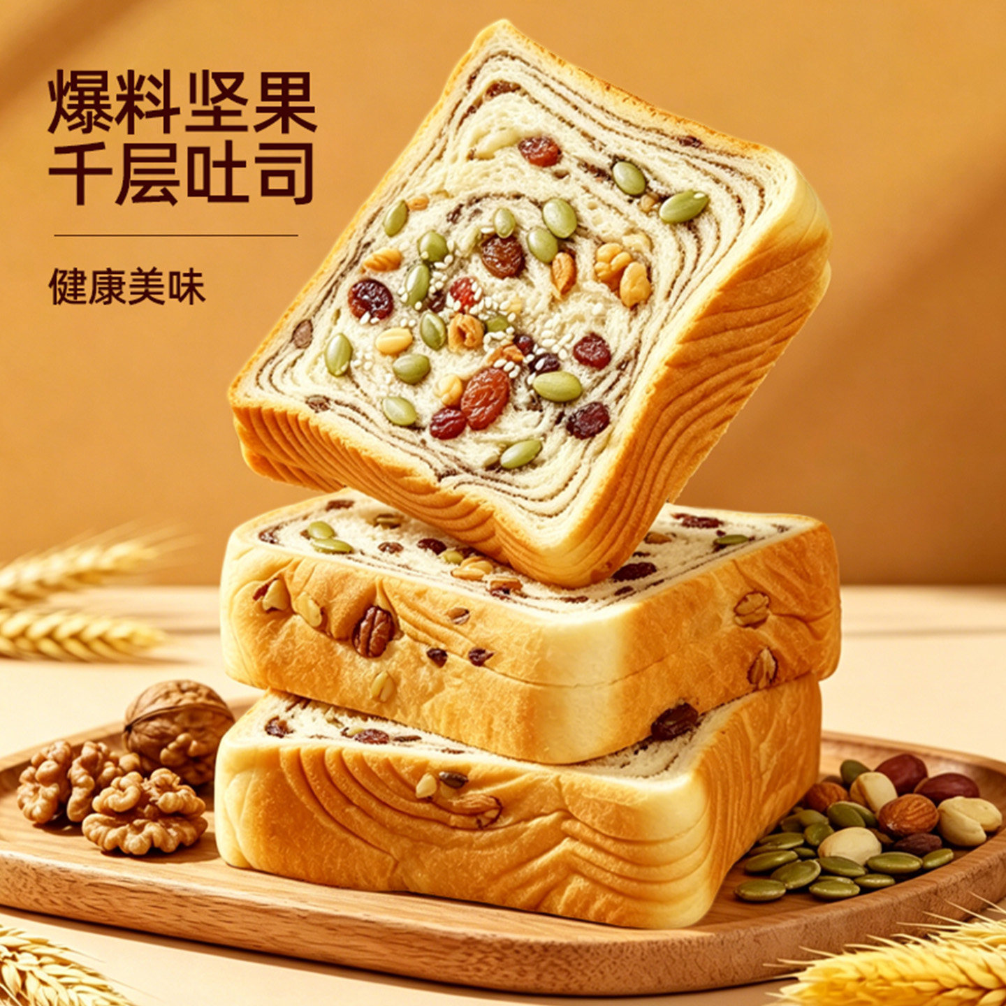 全麦坚果厚切吐司整箱早餐饱腹