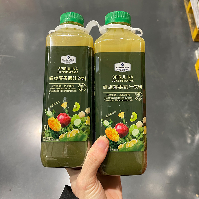 山姆代购 螺旋藻果蔬汁饮料1l*2支nfc非浓缩低温鲜榨新鲜果汁冷藏